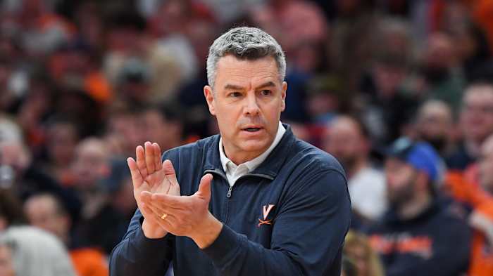 Virginia Cavaliers head coach Tony Bennett looks on against the Syracuse Orange during the second half at the JMA Wireless Dome.